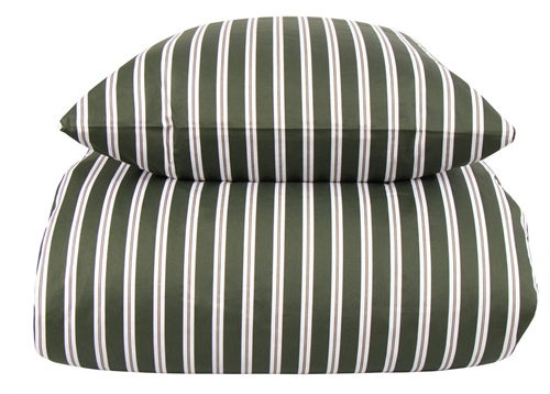 Gestreifte Bettwäsche 140x200 cm - 100 % weicher Baumwollsatin - Stripe green - By Night Bettwäsche-Set