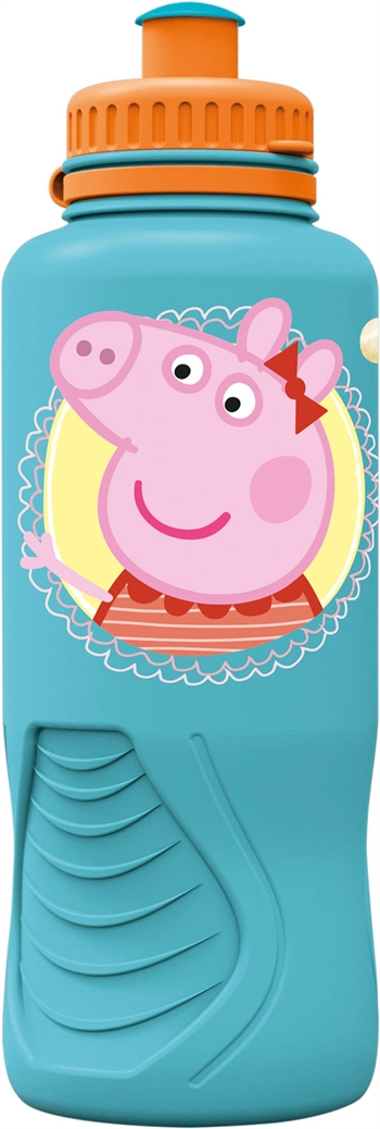 Peppa Wutz Trinkflasche - Trinkflasche mit Trinkhalm für Kinder - Peppa und Schorsch