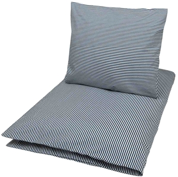 Bettwäsche für Babys 70x100 cm - Stripe Blue - 100 % ökologische Bettwäsche aus Baumwolle - Müsli