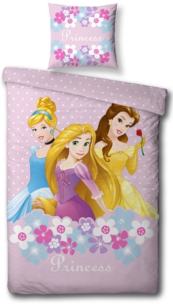 Prinzessinnen Junior-Bettwäsche 100x140 cm - Disney Prinzessinnen Bettwäsche-Set - 2-in-1 Design - 100 % Baumwolle