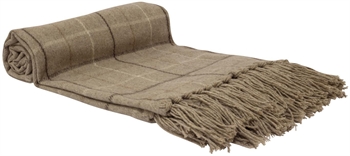 Wolldecke - Weiche Wolldecke - Tyra beige kariert - 130x170 cm - Turiform