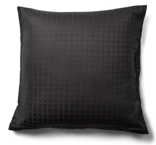 Luxus-Kissenbezug - 60x63 cm - 100 % Baumwollsatin - Daisy dunkelgrau - Jacquard-gewebt By Night