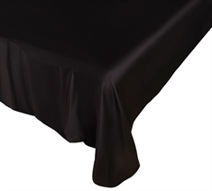 Glattes Bettlaken - 240 x 260 cm - Schwarz - 100 % Baumwollsatin - Flachlaken