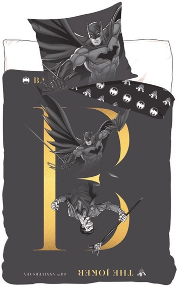 Batman-Bettwäsche - 140x200 cm - Batman 2-in-1-Design - Bettwäsche-Set aus 100 % Baumwolle