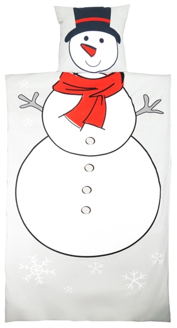 Weihnachtsbettwäsche - 140x200 cm - Bettwäsche-Set mit Schneemann - Bettbezug aus 100 % Baumwolle