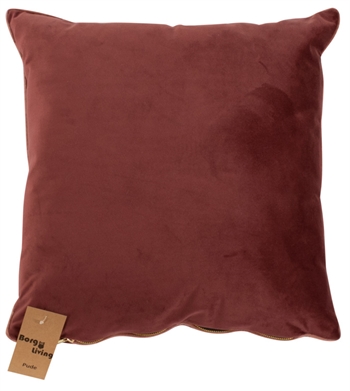 Deko-Kissen - 45 x 45 cm - Einfarbig Bordeaux - Velours - Borg Living