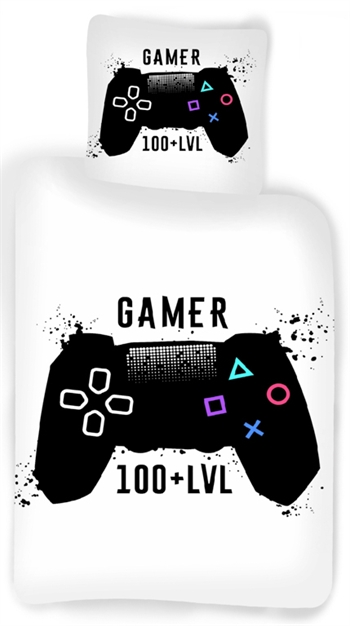 Bettwäsche für Gamer - 140x200 cm - Gamer 100 + LVL - Bettwäsche-Set aus 100 % Baumwolle