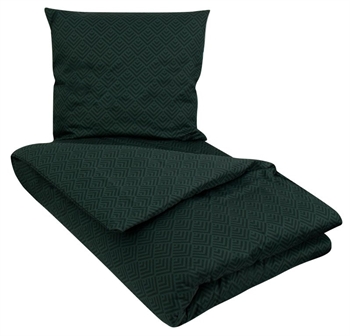 Ökologische Bettwäsche – 140 x 220 cm – Square Green – Bettwäsche aus 100 % Bio-Baumwollsatin – By Night Bettwäsche-Set