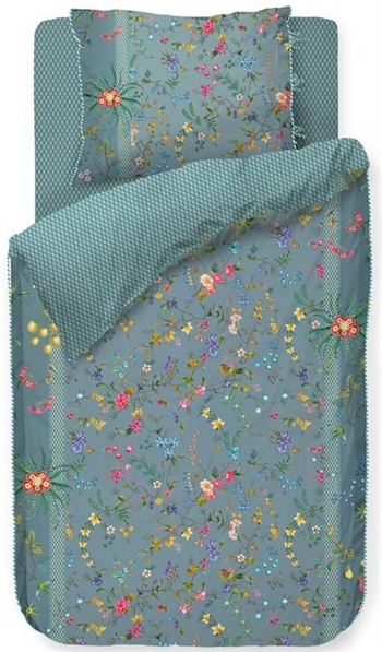 Bettwäsche - 140 x 200 cm - Petit Fleurs Blue - Bettwäsche-Set mit 2-in-1-Design - 100 % Baumwolle - Pip Studio Bettwäsche