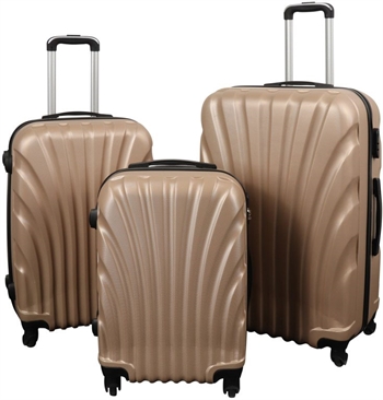 Koffer-Set - 3-tlg. - Praktische Hardcase Koffer - Muschelgold