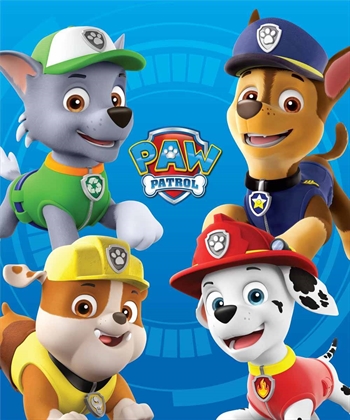 Kinderdecke - Paw Patrol - Die vier Welpenfreunde - 100x140 cm - Weiche Fleecedecke - Borg Living