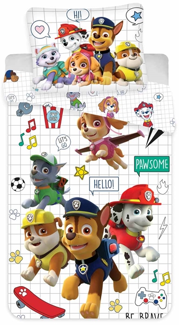 Junior-Bettwäsche 100x140 cm - Paw Patrol - Pawsome - 2 in 1 Design - Bettwäsche-Set aus 100 % Baumwolle