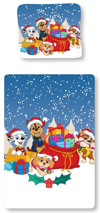 Weihnachtsbettwäsche 140 x 200 cm - Paw Patrol Bettwäsche - Winter Wonderland - 2-in-1-Design - Bettwäsche-Set aus 100 % Baumwolle