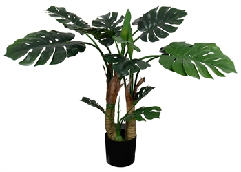 Künstliche Fingerphilodendron-Monstera-Pflanze - Höhe 100 cm - Große grüne Blätter