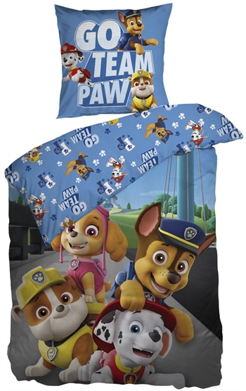 Ökologische Paw Patrol Bettwäsche 140 x 200 cm - Kinderbettwäsche - Wende-Set aus 100 % Bio-Baumwolle