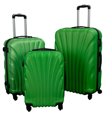 Koffer-Set - 3-tlg. Hardcase Koffer - Grüne Muschel