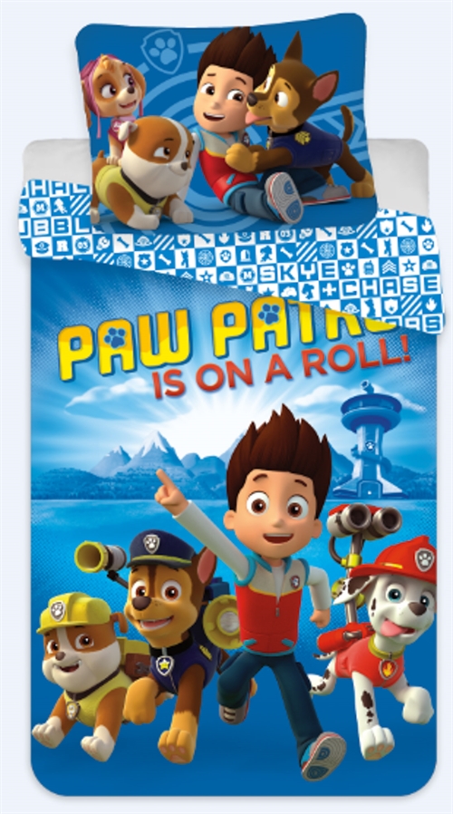 Paw Patrol Bettwäsche - 140 x 200 cm - Is on a roll Paw Patrol - Wendedesign - Bettwäsche-Set in 100 % Baumwolle