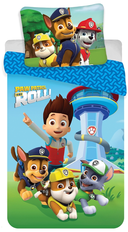 Paw Patrol Bettwäsche - 140 x 200 cm - Is on a roll Paw Patrol - Wendedesign - Bettwäsche-Set in 100 % Baumwolle