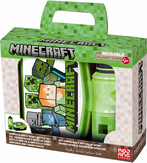 Minecraft Lunchbox und Trinkflasche - 2-teiliges Lunchbox-Set für Kinder