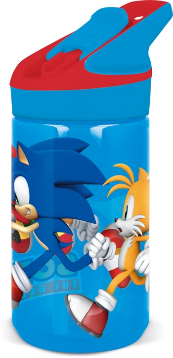 Sonic - Trinkflasche mit Flip-Funktion und Strohhalm - Sonic, Tails und Knuckles