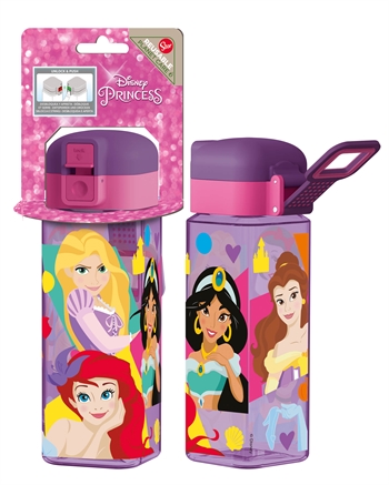 Disney Prinzessinnen-Trinkflasche - mit verschließbarer Klappfunktion - Schneewittchen, Rapunzel, Arielle, Jasmin, Belle und Aschenputtel