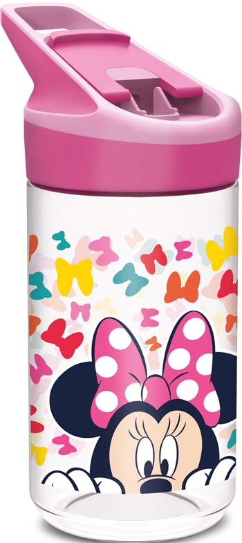 Disney Trinkflasche - Trinkflasche mit Flipfunktion und Strohhalm - Minnie Mouse