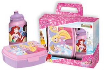 Disney Princess Lunchbox mit Trinkflasche - Set aus 2 Teilen für Kinder - Aschenputtel, Rapunzel und Dornröschen