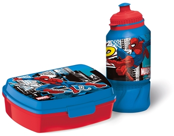 Spiderman Lunchbox mit Trinkflasche - Lunchbox-Set in 2 Teilen für Kinder - Spiderman