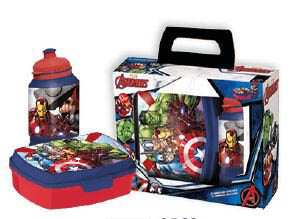 Avengers-Lunchbox mit Trinkflasche - Lunchbox-Set in 2 Teilen für Kinder - Marvel