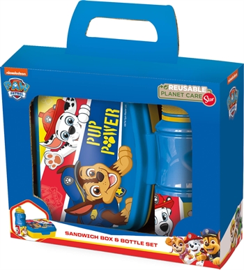 Paw Patrol Brotdose und Trinkflasche - Brotdosen-Set in 2 Teilen für Kinder - Marshall und Chase