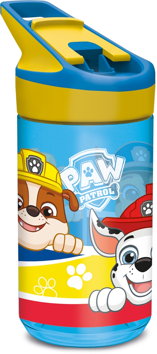 Paw Patrol - Trinkflasche mit Flipfunktion und Strohhalm - Marshall und Chase Trinkflasche