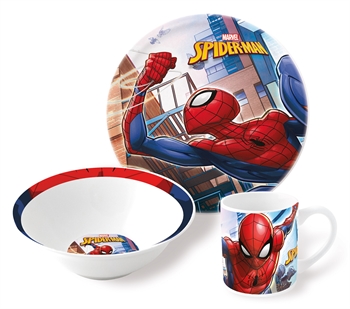 Spiderman Kindergeschirr aus Keramik - 3-teiliges Set - Spiderman