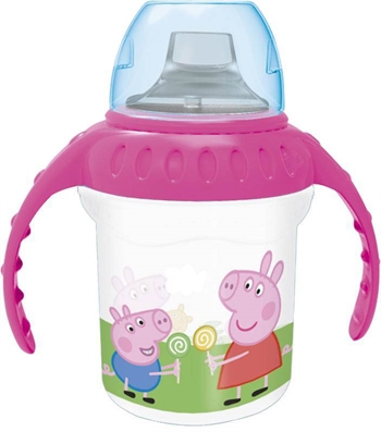 Peppa Wutz - Trinkbecher mit Deckel und Griff - Peppa und Schorsch Wutz