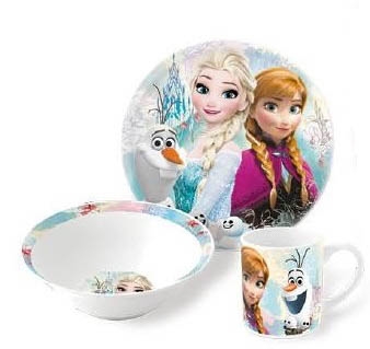 Frost Kindergeschirr aus Keramik - 3-teiliges Set für Kinder - Anna, Elsa und Olaf