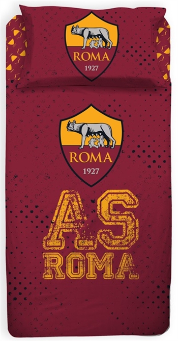 Bettwäsche 140x200 cm - AS Roma - Fußballbettwäsche - 100 % Baumwolle