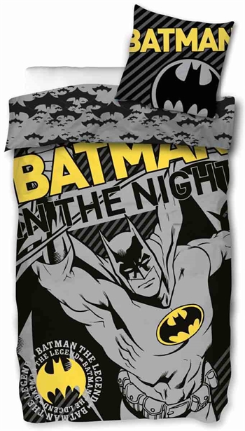 Batman-Bettwäsche - 140x200 cm - In der Nacht - 2-in-1 Design - Batman Bettwäsche-Set aus 100 % Baumwolle