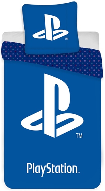 Playstation-Bettwäsche 140x200 cm - Gamer PS5 - Blaue Bettwäsche - 2-in-1-Design - Bettwäsche-Set aus 100 % Baumwolle - EA Games