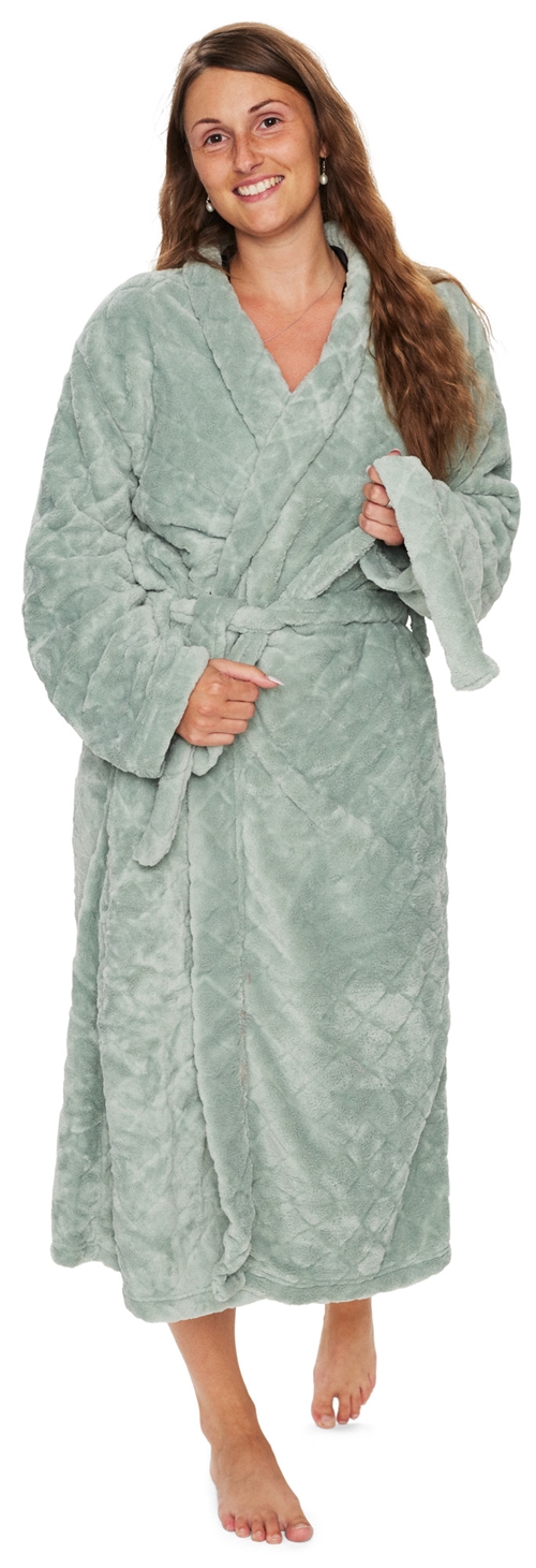 Bademantel - Größe L/XL - Mintfarben - weicher Bademantel aus Coral Fleece - Borg Living