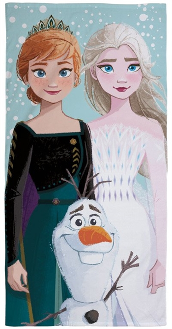 Frozen Handtuch Frozen 2 - Anna, Elsa und Olaf - 70 x 140 cm - 100 % Baumwolle - Strandtuch mit Frost