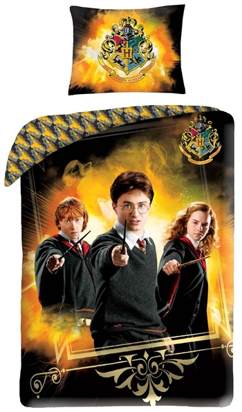 Harry Potter Bettwäsche - 140 x 200 cm - Harry, Ron und Hermine - Wendebettbezug - 100 % Baumwolle