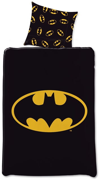 Batman Bettwäsche - 140x200 cm - großes Batman-Logo - wendbarer Deckenbezug - Bettwäsche-Set aus 100 % Baumwolle