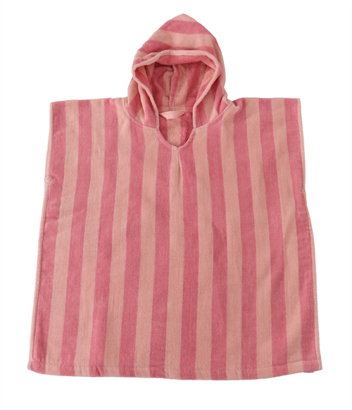 Badeponcho - Kinderhandtücher - Gestreift rosa - 60x120 cm - 100 % Baumwolle - Borg Living