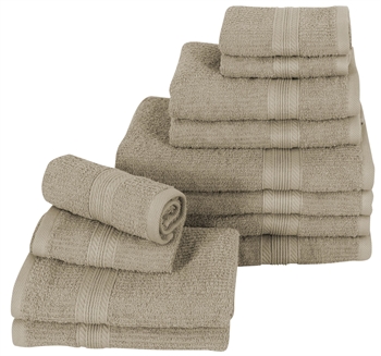 Handtuchpaket - 12 Stk. - Sand - 100% Baumwolle - Borg Living