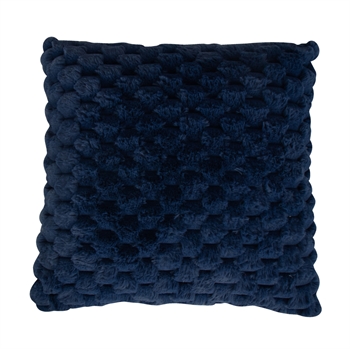 Deko-Kissen - 45x45 cm - Blau - Sofakissen aus Kunstfell - Exklusive Waffelstruktur - Nordstrand Home