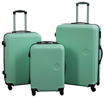 Koffer-Set mit 3 Stück - Exklusives Hardcase Koffer-Set Angebot - Pastellgrüne Kreise