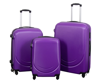 Koffer-Set - 3-tlg. - Hardcase-Reisekoffer - Classic Lila - Leichte Koffer