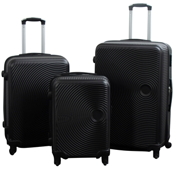 Koffer-Set mit 3 Stück - Exklusives Hardcase-Koffer-Set Angebot - Schwarze Kreise