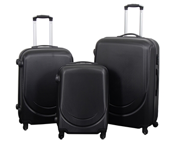 Koffer-Set - 3-tlg. - Hardcase-Reisekoffer - Klassisches Schwarz - Leicht Koffer