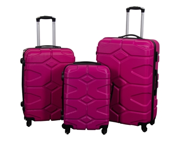 Koffer-Set - 3-tlg. - Hardcase-Reisekoffer - Military Pink - leichter Koffer