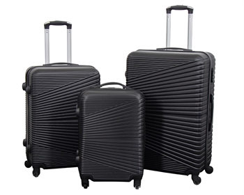 Koffer-Set - 3-tlg. - Hardcase Reisekoffer - Nordic Schwarz - Leicht Koffer